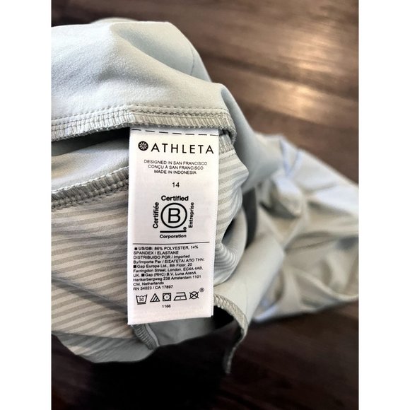 Athleta Brooklyn Textured Green City Striped Ankle Pants‎ Size 14 - Picture 6 of 7